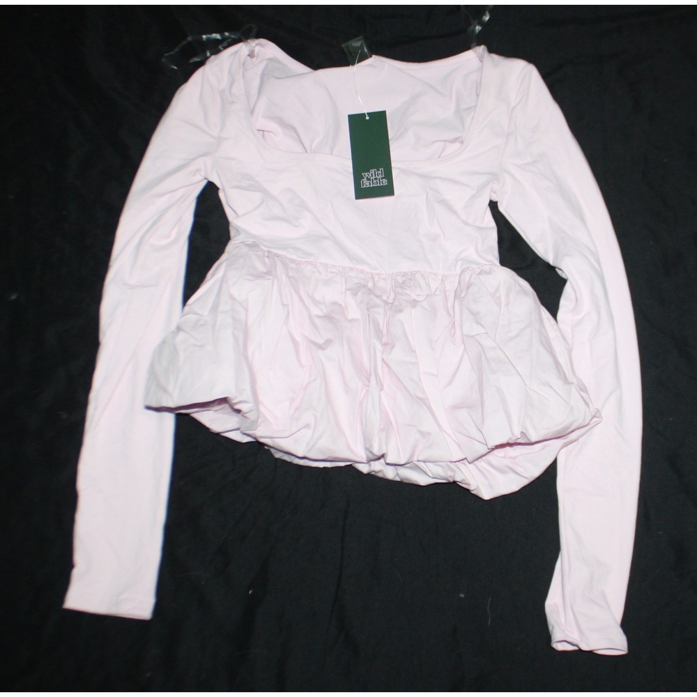 Women's Long Sleeve Top - Wild Fable pink Size XS